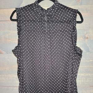 Black polka dot blouse